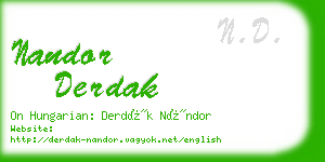 nandor derdak business card